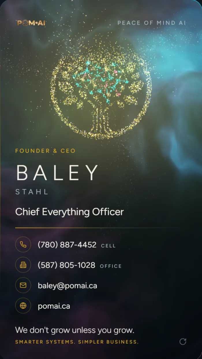 Baley Stahl's card for POM AI: a nebula forming the Tree of Life