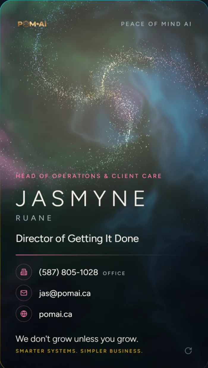 Jasmyne Ruane's card for POM AI: the nebula tree, lit in rose