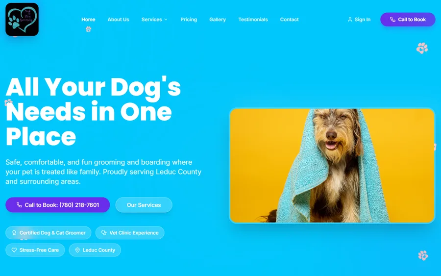 Bark & Play Grooming Boarding home page