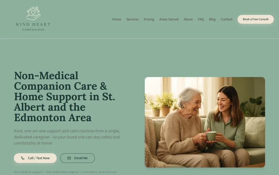 Kind Heart Companions home page