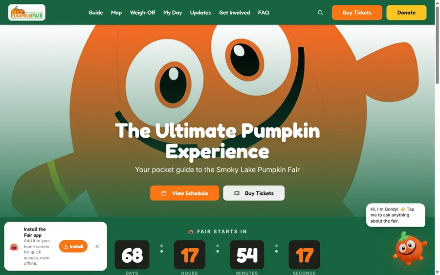 Smoky Lake Pumpkin Fair home page