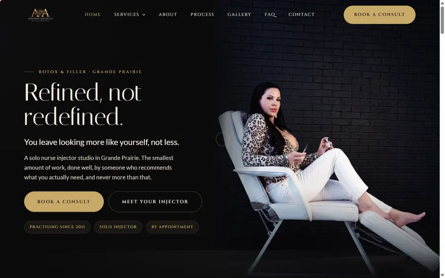Advanced Aesthetics website