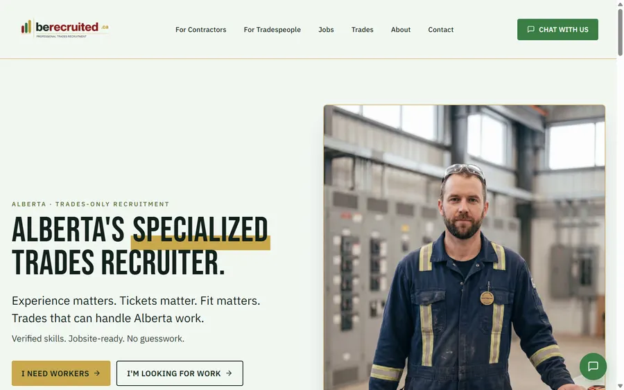 Be Recruited home page