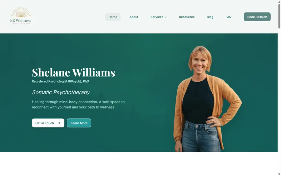 BE Wellness website